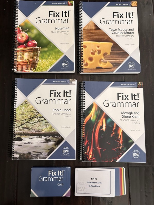 Lot Fix It! Grammar Teacher’s Manual Vol. 1-4, 4th Edition IEW & Grammar Cards