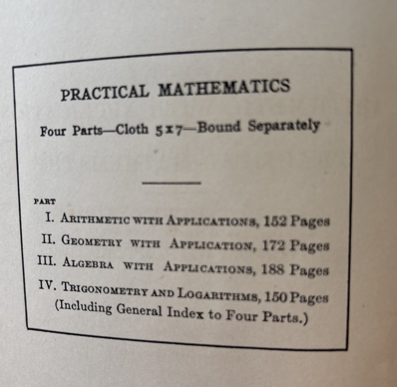 A Vintage Hardcover Copy Of Practical Mathematics -Palmer. Part 1 - Arithmetic gallery