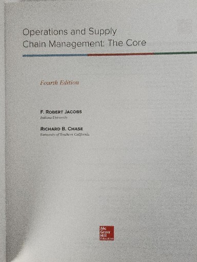Operations and Supply Chain Management: the Core by Richard B. Chase and F.... gallery