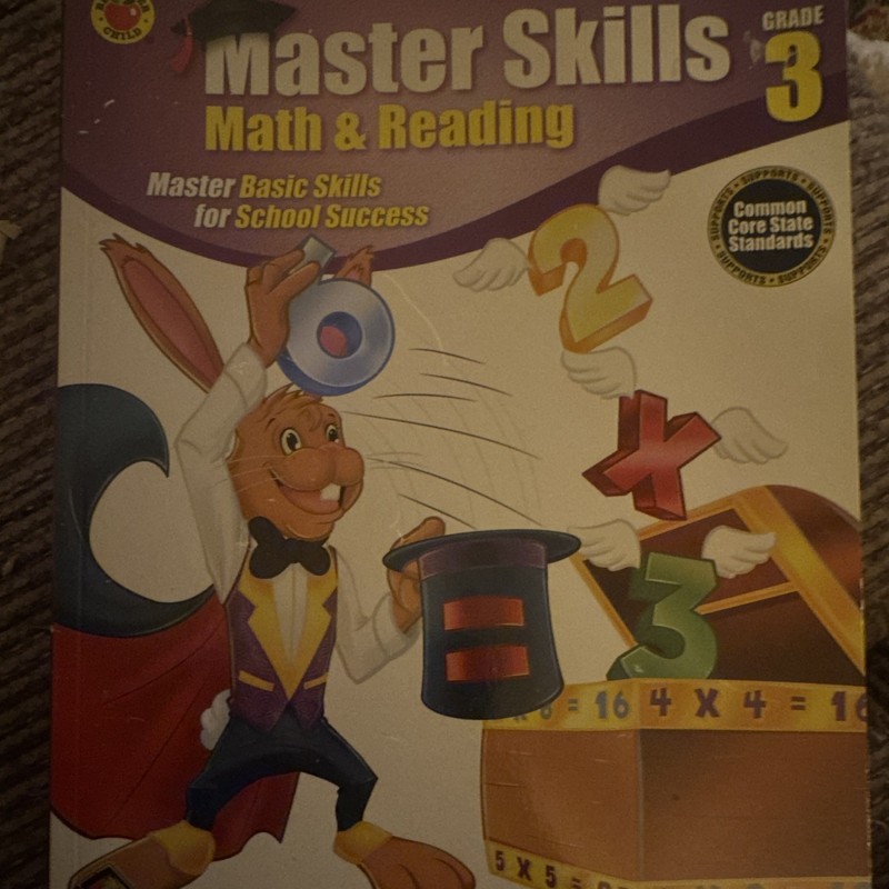 Scholastic Master Skills Math & Reading Grade 3 Workbook Common Core Standards
