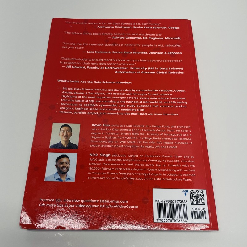 Ace the Data Science Interview: 201 - Paperback, by Singh Nick; Huo - Very Good gallery