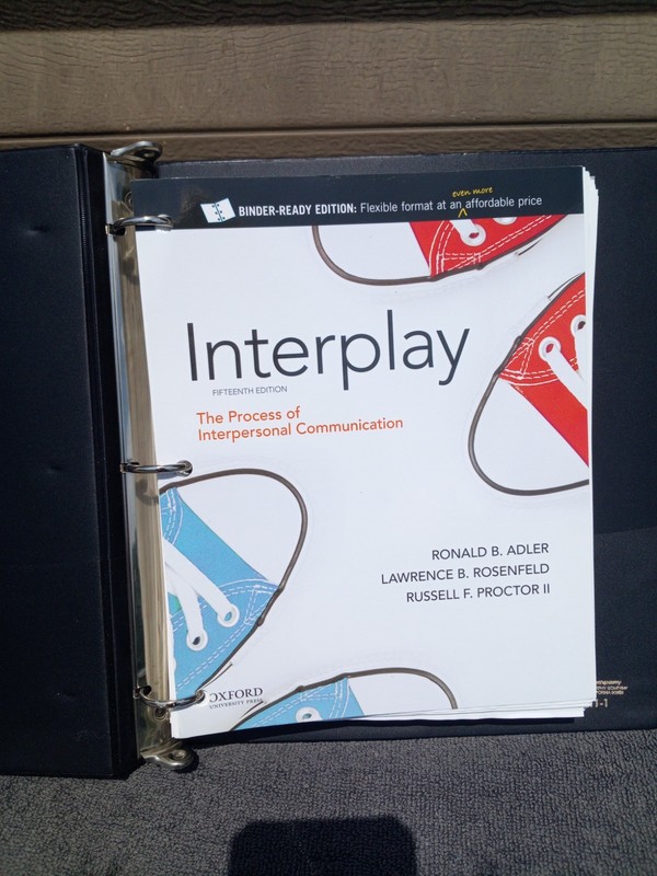 Interplay The Process of Interpersonal Communication Adler 15th Ed VG Loose Leaf