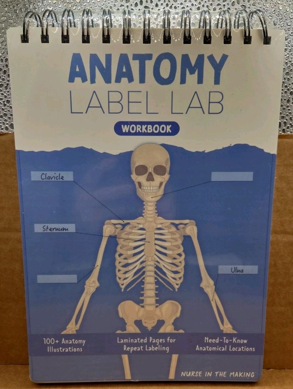 Nurse In The Making Anatomy Label Lab Workbook Laminated Spiral Brand New