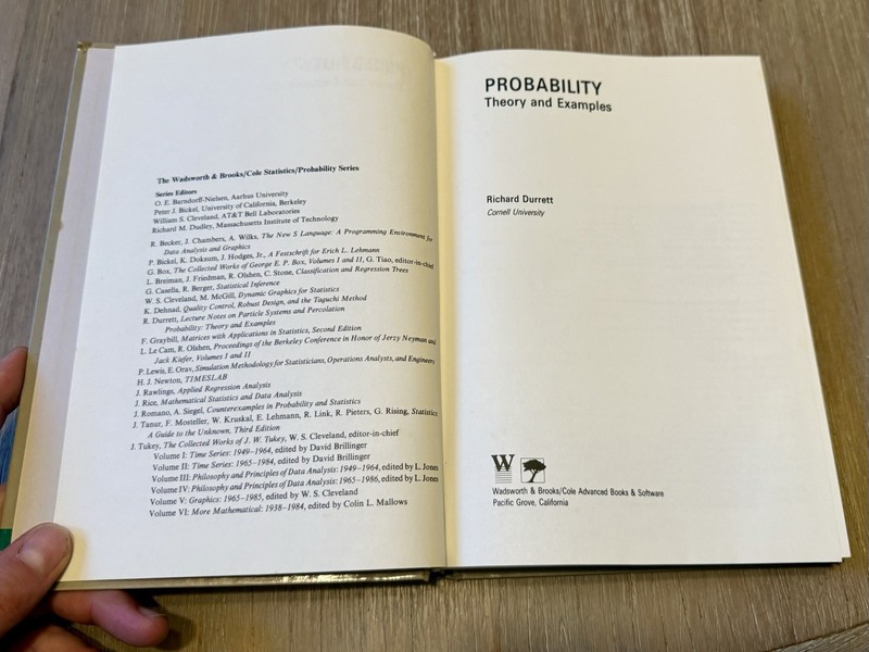 Probability: Theory and Examples by Richard Durrett 1991 HC gallery