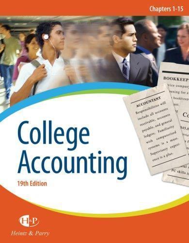 College Accounting, Chapters 1-15 (Available Titles CengageNOW), Heintz, James A