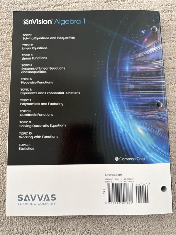 Envision Algebra 1 Student Companion Savvas 2025 Edition gallery