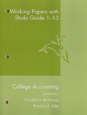 College Accounting Working Papers With Study Guide 1-13, McQuaig, Douglas J., 97
