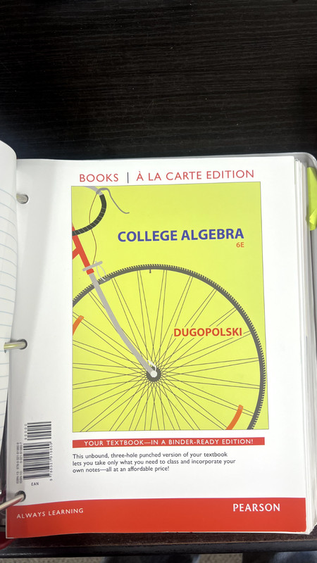 College Algebra by Mark Dugopolski (2014, Loose Leaf) 6 Edition