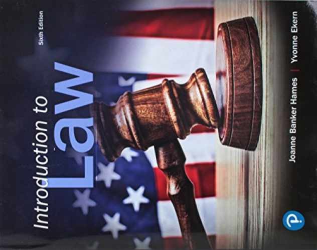 Introduction to Law – Paperback, by Hames Joanne; Ekern Yvonne – Very Good