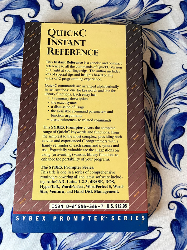Quick C Instant Reference, J. Daniel Gifford, Paperback, For Version 2.0, 1989 gallery