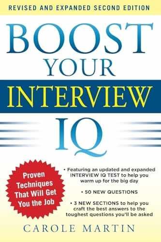 Boost Your Interview IQ 2/E – Paperback, by Martin Carole – Very Good q