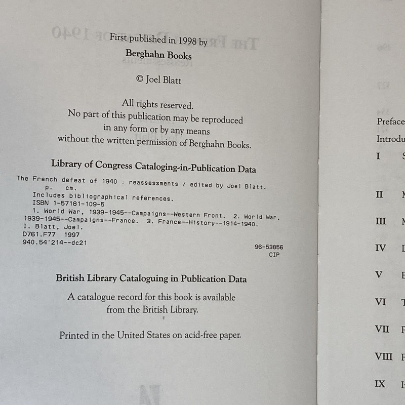 The French Defeat of 1940: Reassessments HC LIKE NEW gallery