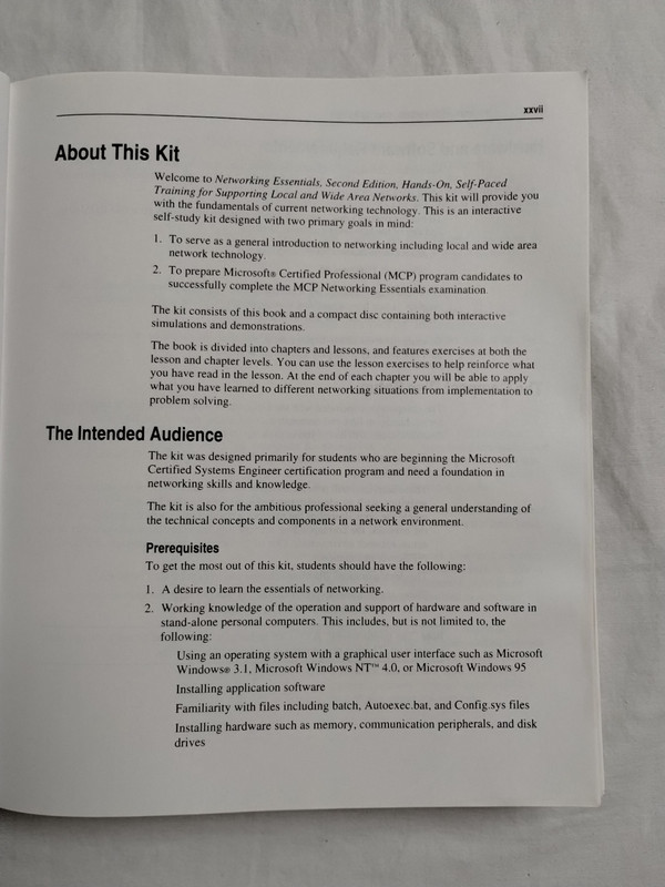 Networking Essentials : Second Edition 1997 VTG Book & 3-CD's MCSE Exam Training gallery