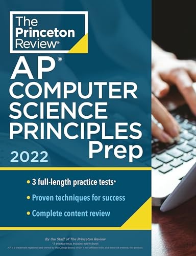Princeton Review AP Computer Science Principles Prep, 2022: 3 Practice Te – GOOD