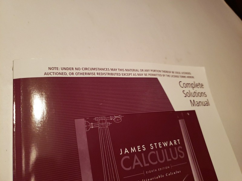COMPLETE SOLUTIONS MANUAL FOR MULTIVARIABLE CALCULUS 8e By Stewart 2016 PB Book gallery