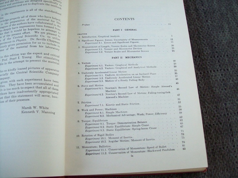 Experimental College Physics, White and Manning (3rd Edition, 1954, Hardcover) gallery