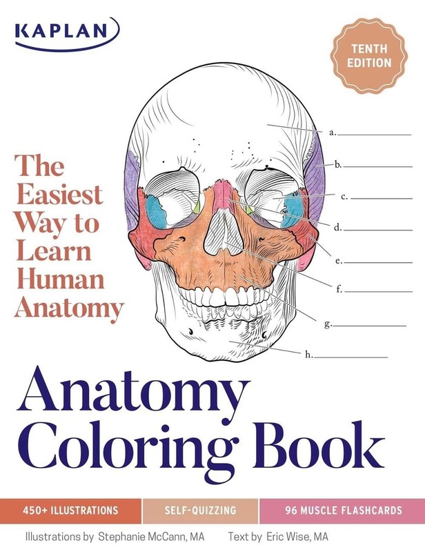 Anatomy Coloring Book with 450+ Realistic Medical Illustrations with Quizzes for