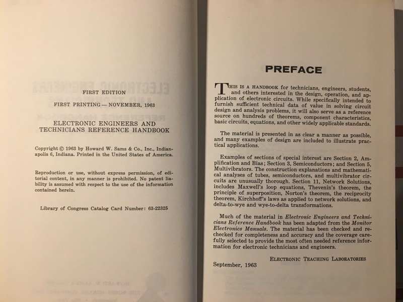 Electronic Engineers & Technicians Reference Handbook Howard W. Sams 1963 1st Ed gallery