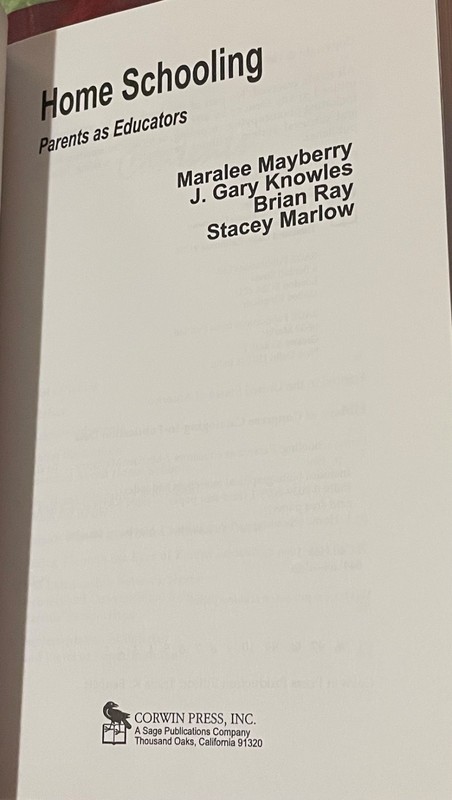 Home Schooling: Parents as Educators by Mayberry, Knowles, Ray & Marlow (1995) gallery