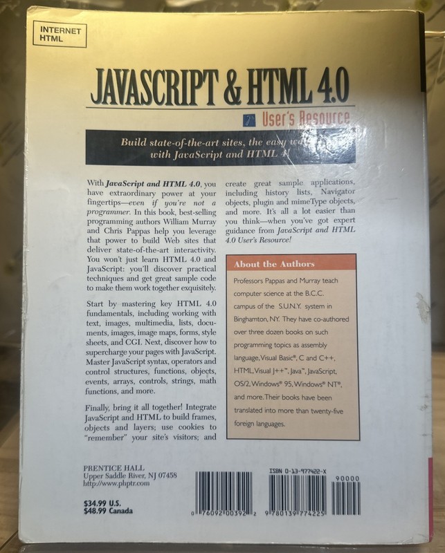 JavaScript and HTML 4. 0 User's Resource by Chris H. Pappas and William H.... gallery