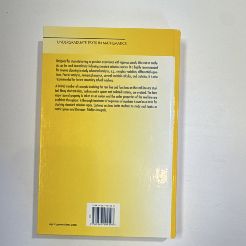 Springer Hardcover: Elementary Analysis by Kenneth A. Ross, Undergraduate Texts gallery