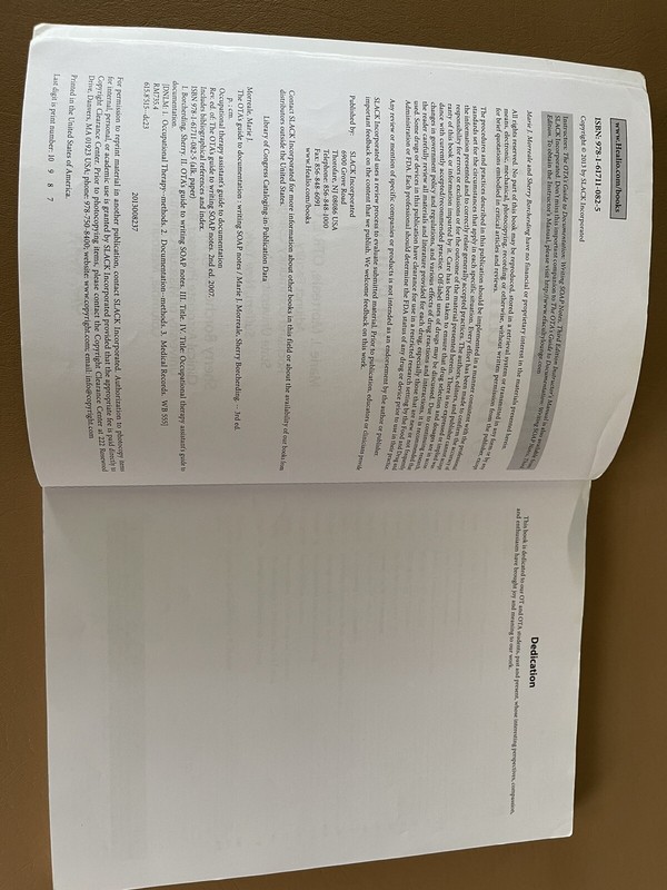 The OTA's Guide to Documentation : Writing SOAP Notes by Marie Morreale and... gallery
