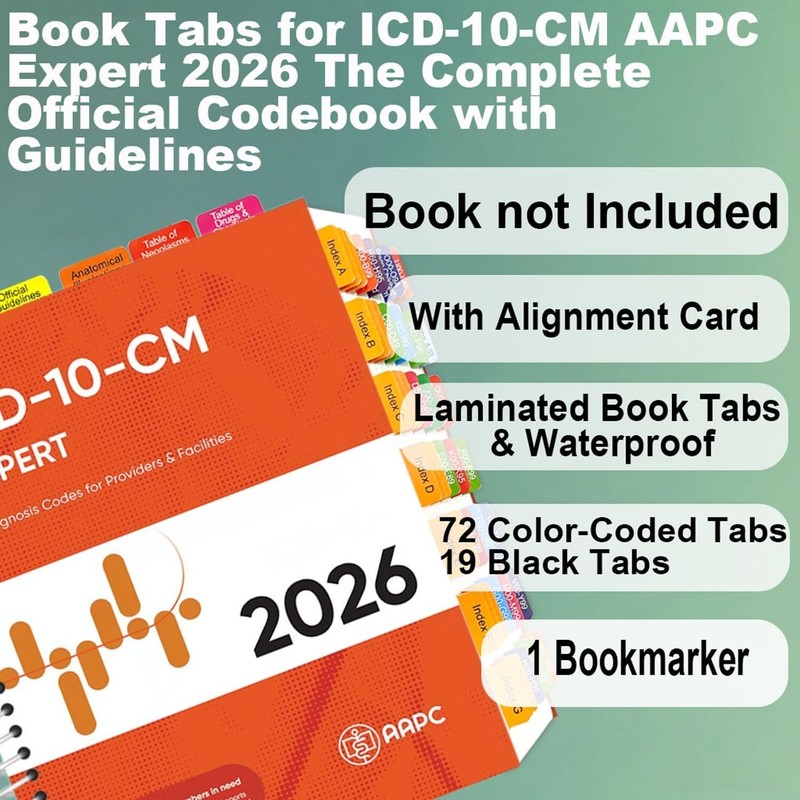 Durable Laminated PVC Medical Coding Tabs for 2026 CPT ICD-10 HCPCS Books gallery