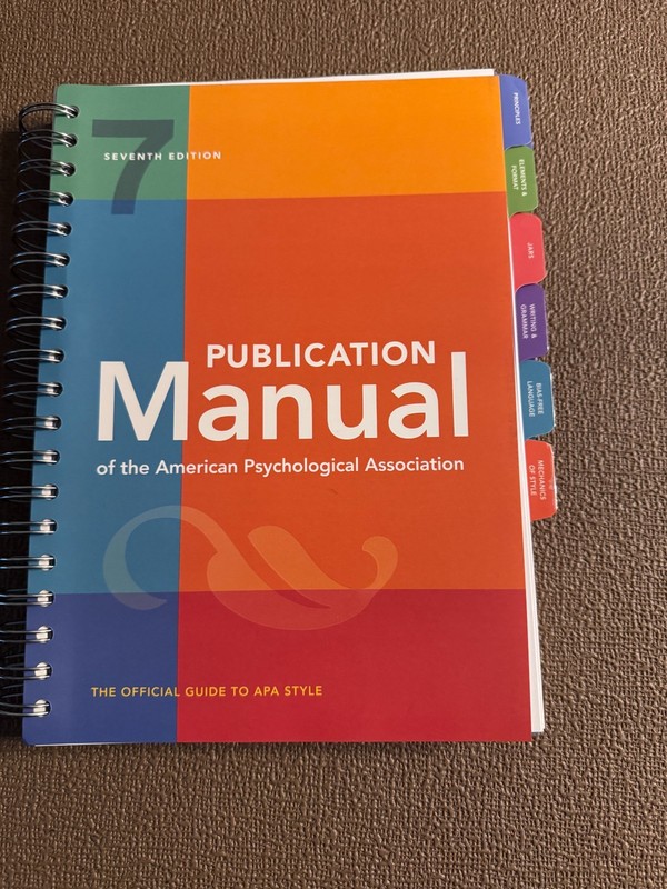 Publication Manual (OFFICIAL) 7th Edition of the American Psychological…