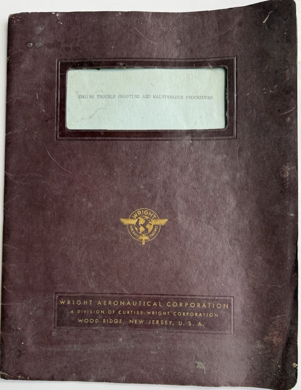 1946 Wright R-3350 Duplex Cyclone Engine Training Manual WWII Era