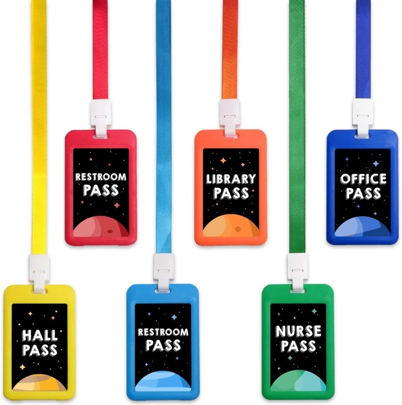 Classroom Hall Pass Set - Nurse, Restroom, Library, Office gallery