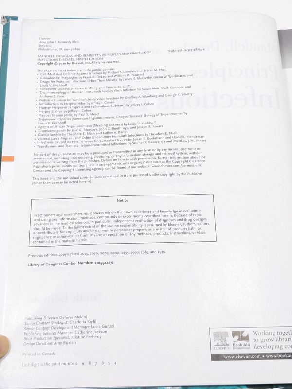 Principles and Practice of Infectious Diseases 9th Edition Vol. 1 w/ Unused Code gallery