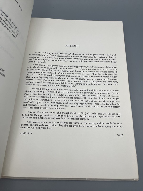 Cryptanalysis of the Simple Substitution Cipher with Word Divisions W. Barker HC gallery