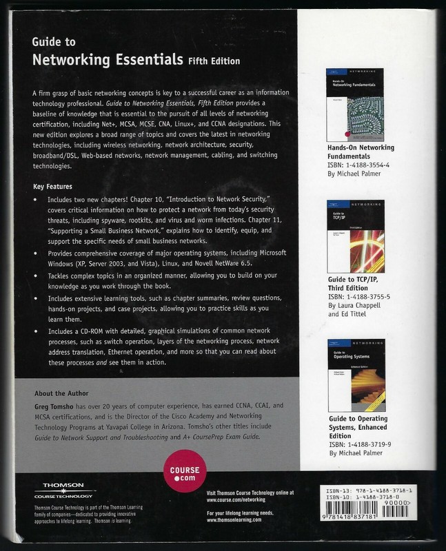 Guide to Network Essentials by Greg Tomsho, Ed Tittel, David Johnson,5th edition gallery