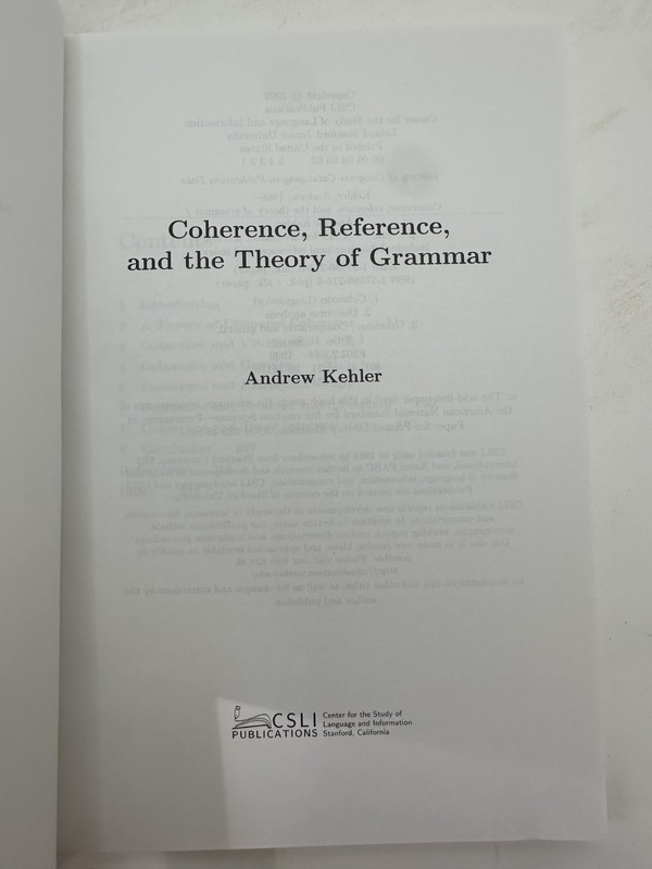 Lecture Notes Ser.: Coherence, Reference, and the Theory of Grammar by Andrew... gallery