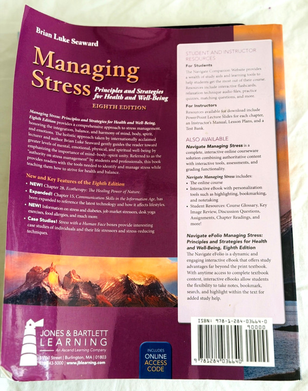 Managing Stress eighth edition by Brian Seaward gallery