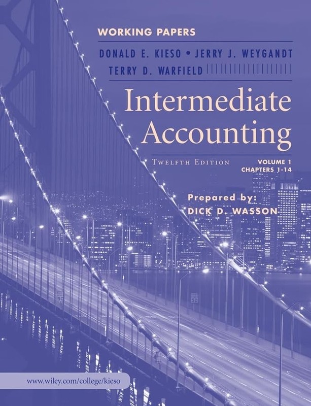 Intermediate Accounting, Working Papers