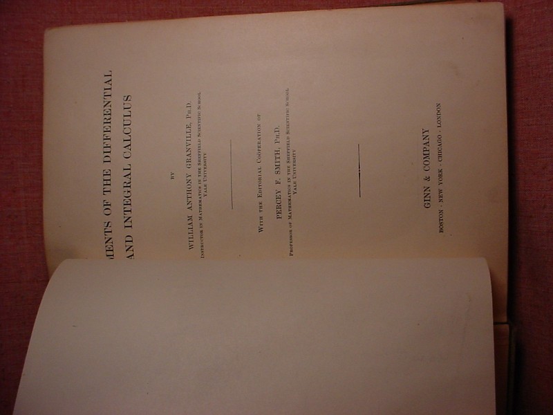 Differential & Integral Calculus Hardbound Book - Granville / Smith - 1904 gallery