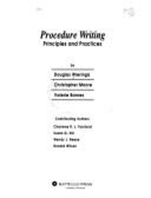 Procedure Writing : Principles and Practices Paperback