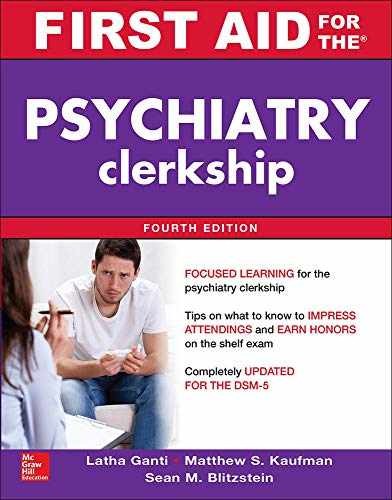 First Aid for the Psychiatry – Paperback, by Ganti Latha; Kaufman – Acceptable n