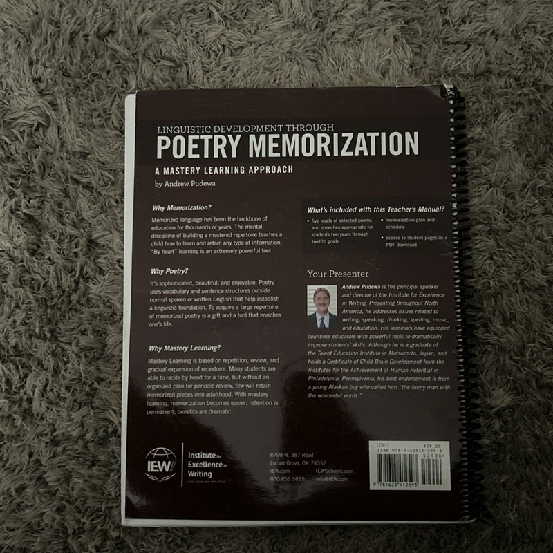 Linguistic Development Through Poetry Memorization by Andrew Pudewa gallery