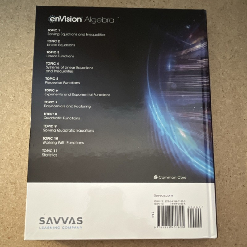 Savvas enVision Algebra 1 Common Core Student Edition 2024 Hardcover gallery