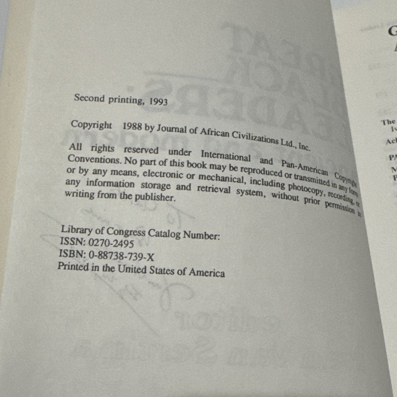 SIGNED Great Black Leaders: Ancient and Modern Ivan Van Sertima FIRST EDITION gallery