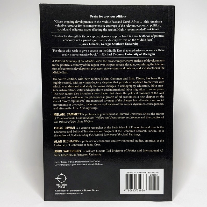 A Political Economy of the Middle East 4th Fourth Edition Textbook Cammett Diwan gallery