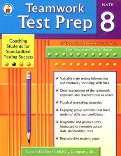 Teamwork Test Prep Grade 8 Math by Cynthia Johnson; Drew Johnson
