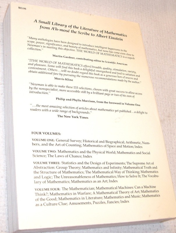 THE WORLD OF MATHEMATICS PAPERBACK BOOK VOLUME FOUR By James R Newman gallery