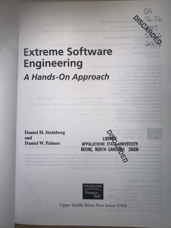 Extreme Software Engineering A Hands-On Approach - Steinberg, Daniel H. gallery