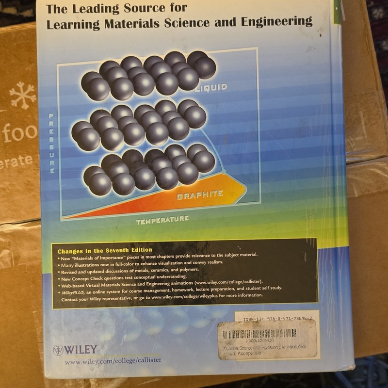 Wiley Materials Science and Engineering Seventh Edition Hardcover Callister gallery