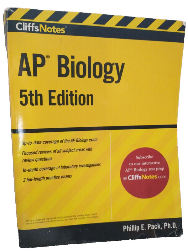 Cliffs Notes Ap Biology – Paperback 5th Edition – Fair