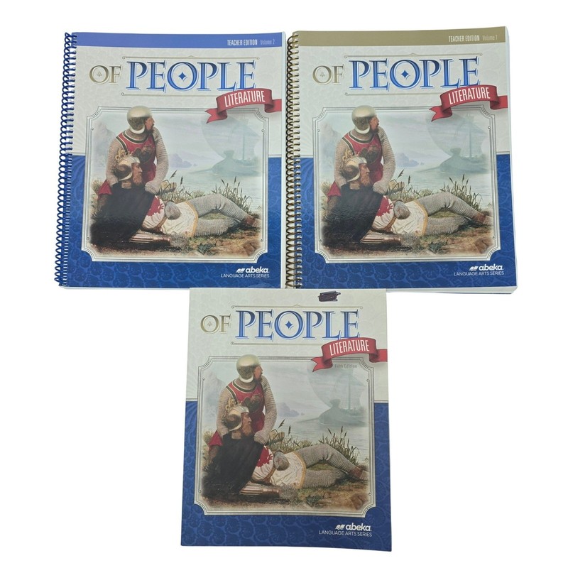 Abeka Of People Literature 5th Edition Student Text & Teacher Ed. Vol 1 & 2 Set