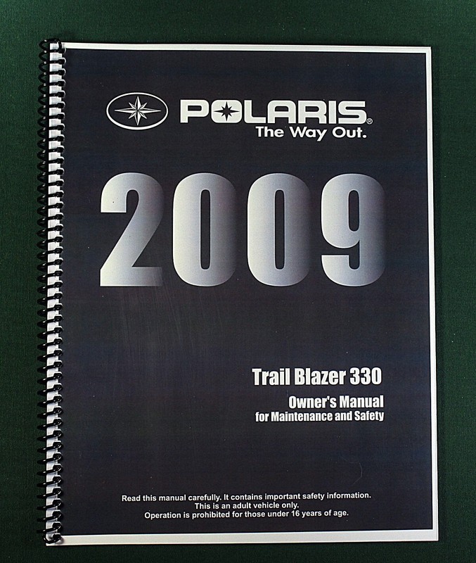2009 Polaris Trail Blazer 330 ATV Owner’s Manual: 120 Pages & Protective Covers!